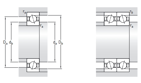 角接觸球軸承，品牌：SKF，尺寸圖2