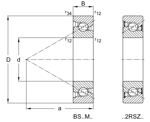 角接觸球軸承，品牌：IBC，尺寸圖1